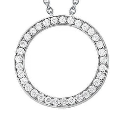 Ronde diamanten hanger ketting 1,25 karaat zonder ketting wit goud 14K