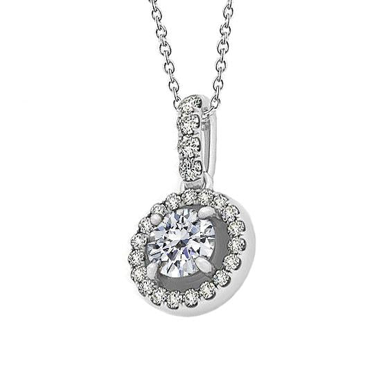 Ronde diamanten hanger ketting 1,50 ct. Zonder Ketting Wit Goud 14K - harrychadent.nl