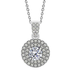 Ronde diamanten hanger ketting 1,85 karaat zonder ketting wit goud 14K