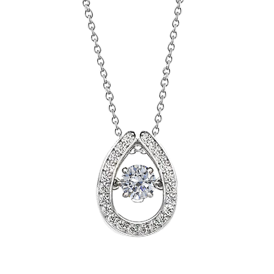 Ronde diamanten hanger ketting 2 ct massief wit goud 14K sieraden - harrychadent.nl