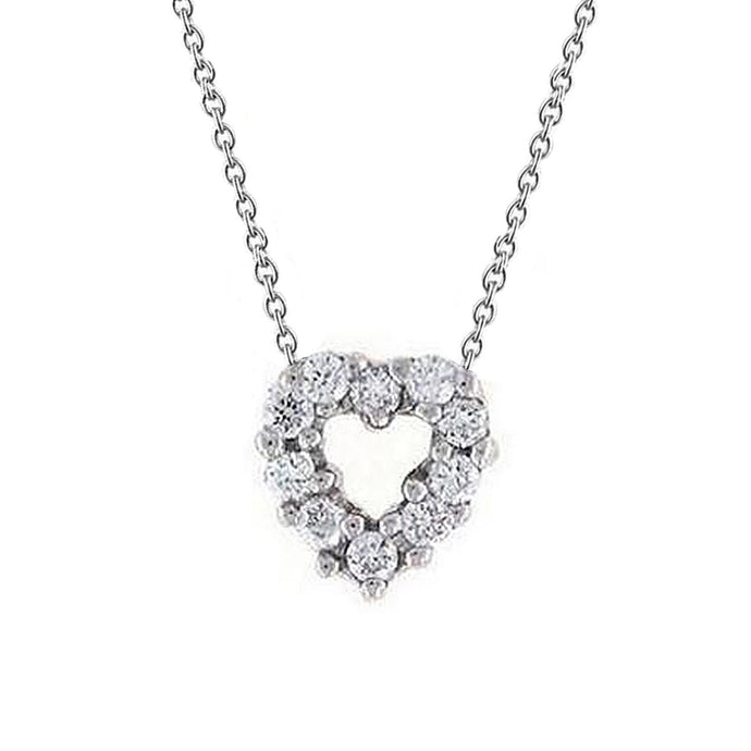 Ronde diamanten hart ketting hanger 1.50 karaat wit goud 14K - harrychadent.nl