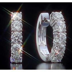 Ronde diamanten hoepel Oorbel 2 karaats sieraden Vs1 F