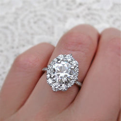 Ronde Natuurlijke uit de a aarde gewonnen Diamanten Trouw- Jubileum Halo Ring 2.50 Karaat Witgoud 14K