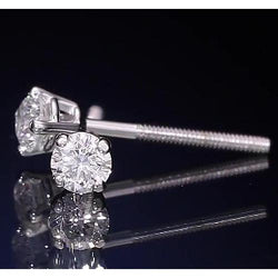 Ronde diamanten mandstijl oorbellen 1,30 karaat