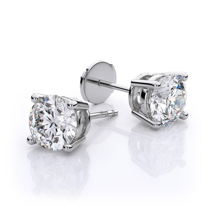 Ronde diamanten oorbel van 1,40 ct, 14 kt witgoud - harrychadent.nl
