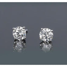 Afbeelding in Gallery-weergave laden, Ronde diamanten oorknopjes 1,50 karaat Prong stijl wit goud 14K - harrychadent.nl
