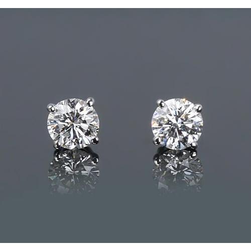 Ronde diamanten oorknopjes 1,50 karaat Prong stijl wit goud 14K - harrychadent.nl