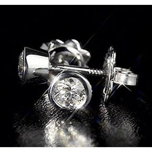 Afbeelding in Gallery-weergave laden, Ronde diamanten oorknopjes 1,50 karaat bezel set wit goud 14K F Vs1 - harrychadent.nl
