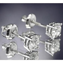 Afbeelding in Gallery-weergave laden, Ronde diamanten oorknopjes 1,60 karaat witgoud 14K mandinstelling - harrychadent.nl
