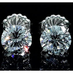 Ronde diamanten oorknopjes 2 karaat witgoud 14K