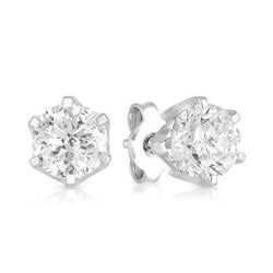 Ronde diamanten oorknopjes 2.50 karaat massief wit goud 14K