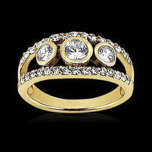 Afbeelding in Gallery-weergave laden, Ronde diamanten ring 1,46 ct geelgouden gespleten schacht sieraden Nieuw - harrychadent.nl
