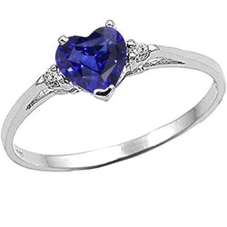 Ronde diamanten ring met drie stenen hart Sri Lankaanse saffier 1,75 karaat