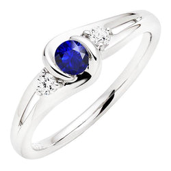 Ronde diamanten sieraden 1.50 karaat spanning stijl blauwe saffier ring