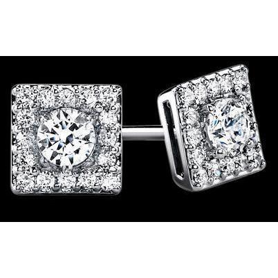 Ronde diamanten studs 3 karaat oorbellen Halo - harrychadent.nl