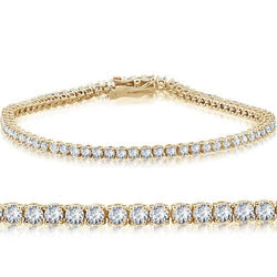 Ronde diamanten tennis damesarmband 4,50 karaat geel goud 14K