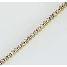 Afbeelding in Gallery-weergave laden, Ronde diamanten tennisarmband 4 karaat geel goud 14K - harrychadent.nl
