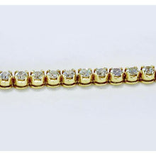 Afbeelding in Gallery-weergave laden, Ronde diamanten tennisarmband 4 karaat geel goud 14K - harrychadent.nl
