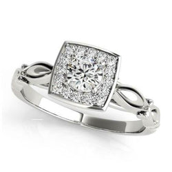 Ronde diamanten verlovingsjubileum Halo Ring 1,10 karaat WG 14K