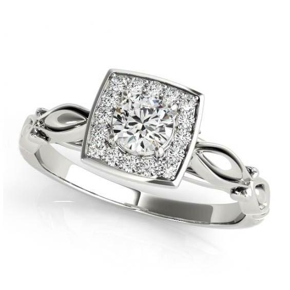 Ronde diamanten verlovingsjubileum Halo Ring 1,10 karaat WG 14K - harrychadent.nl