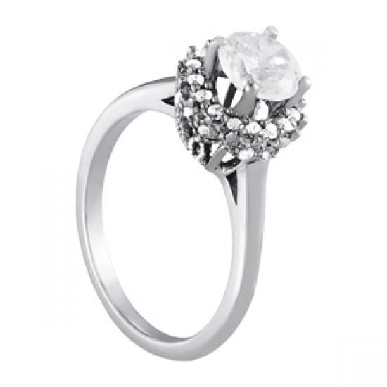 Ronde diamanten verlovingsring 1,25 karaat griffenzetting WG 14K - harrychadent.nl