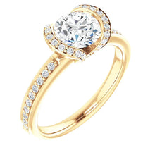 Afbeelding in Gallery-weergave laden, Ronde diamanten verlovingsring 1,85 karaat geel goud 14K sieraden Nieuw
