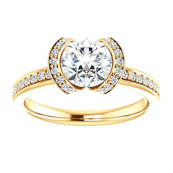 Ronde diamanten verlovingsring 1,85 karaat geel goud 14K sieraden Nieuw
