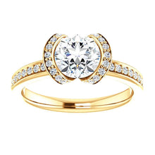 Afbeelding in Gallery-weergave laden, Ronde diamanten verlovingsring 1,85 karaat geel goud 14K sieraden Nieuw

