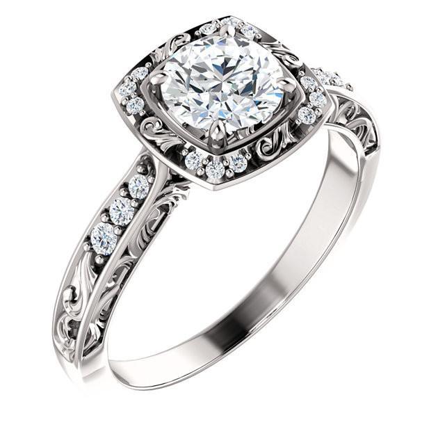Ronde diamanten verlovingsring 1.65 karaat witgoud 14K