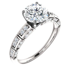 Ronde diamanten verlovingsring 1.81 karaat sieraden nieuw wit goud 14k