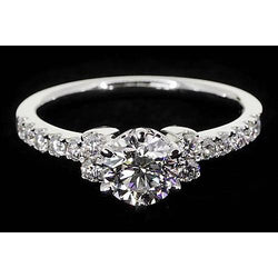 Ronde diamanten verlovingsring 2 karaat eenvoudige sieraden Nieuw
