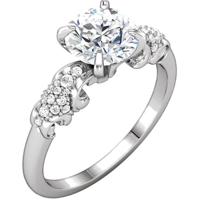 Ronde diamanten verlovingsring filigraan 1,66 karaat witgoud 14K - harrychadent.nl