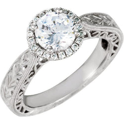 Ronde diamanten vintage stijl Halo ring 1,66 karaat met filigraan vrouwen sieraden Nieuw