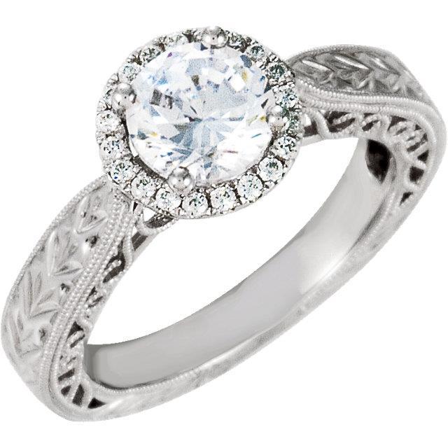 Ronde diamanten vintage stijl Halo ring 1,66 karaat met filigraan vrouwen sieraden Nieuw - harrychadent.nl