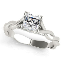 Ronde en vierkante oude geslepen diamanten ring V Prong Twisted Shank 4,25 karaat