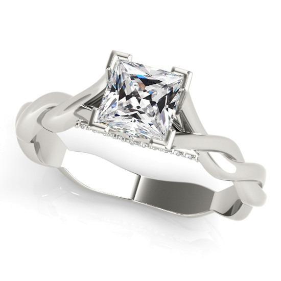 Ronde en vierkante oude geslepen diamanten ring V Prong Twisted Shank 4,25 karaat - harrychadent.nl