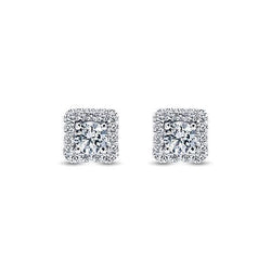 Ronde geslepen 3.60 karaat Halo diamanten vrouwen Studs Earring nieuw wit goud 14K