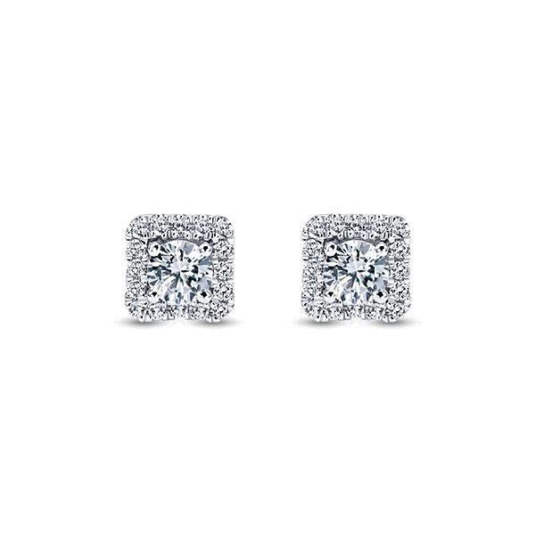 Ronde geslepen 3.60 karaat Halo diamanten vrouwen Studs Earring nieuw wit goud 14K - harrychadent.nl