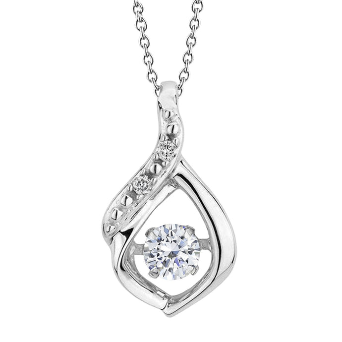 Ronde geslepen diamanten hanger ketting Prong set 1.50 karaat witgoud 14K - harrychadent.nl