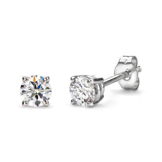 Ronde geslepen diamanten studs 1,80 karaat witgouden oorbellen Damessieraden - harrychadent.nl