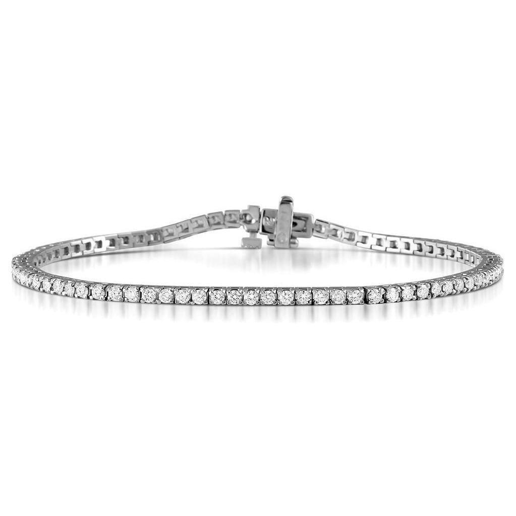 Ronde geslepen diamanten tennisarmband van 4,50 karaat 14K WG - harrychadent.nl