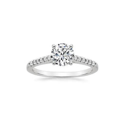 Rond Geslepen 2.60 Karaat Natuurlijke uit de aarde gewonnen Diamanten Verlovingsring Witgoud 14K