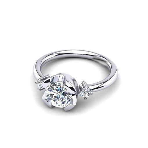Ronde geslepen drie stenen 1.75 karaat diamanten verlovingsring - harrychadent.nl