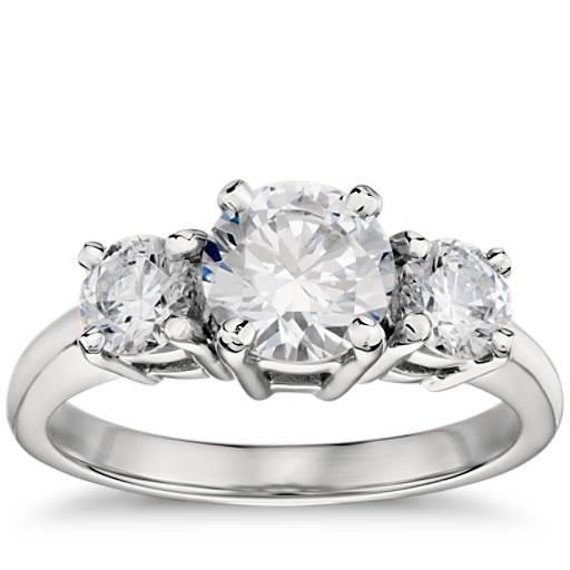 Ronde geslepen drie stenen 2.50 karaat diamanten verlovingsring - harrychadent.nl