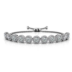 Ronde Geslepen Fijne Natuurlijke Diamanten Damesarmband Witgoud 10.25 Karaat