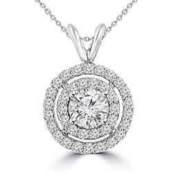 Ronde halsketting met Ronde Diamanten cirkel 3,50 karaat witgoud 14K