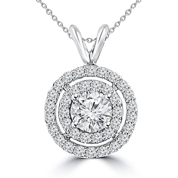 Ronde halsketting met Ronde Diamanten cirkel 3,50 karaat witgoud 14K - harrychadent.nl