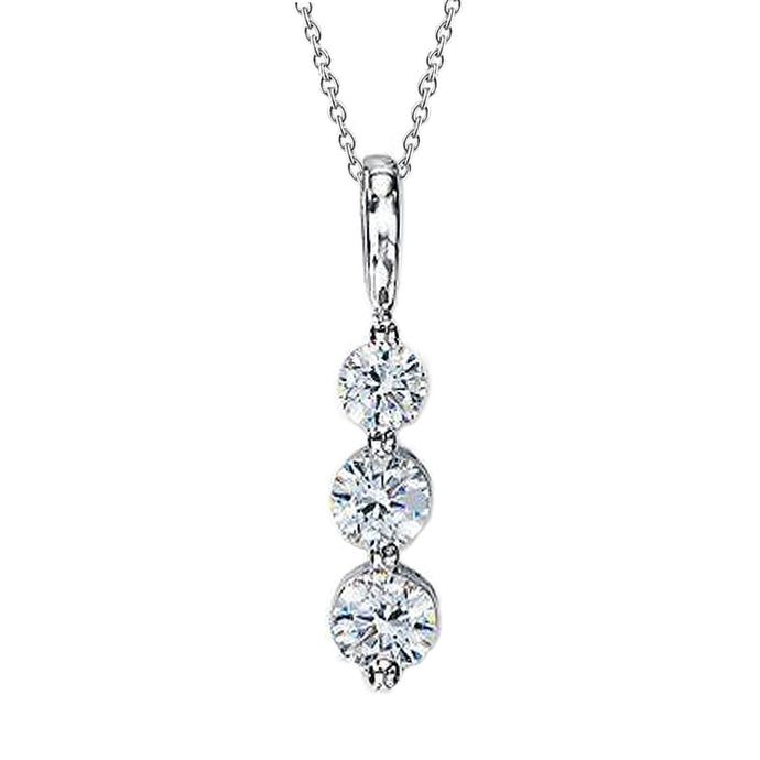 Ronde hanger met witte diamanten reisketting 1.9 karaat witgoud 14K - harrychadent.nl