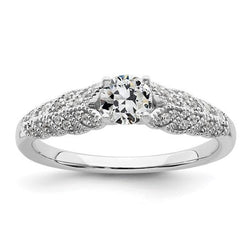 Ronde oude geslepen diamanten ring Milgrain Prong Set sieraden 2,50 karaat