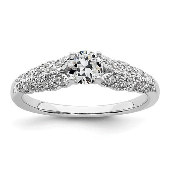 Ronde oude geslepen diamanten ring Milgrain Prong Set sieraden 2,50 karaat - harrychadent.nl